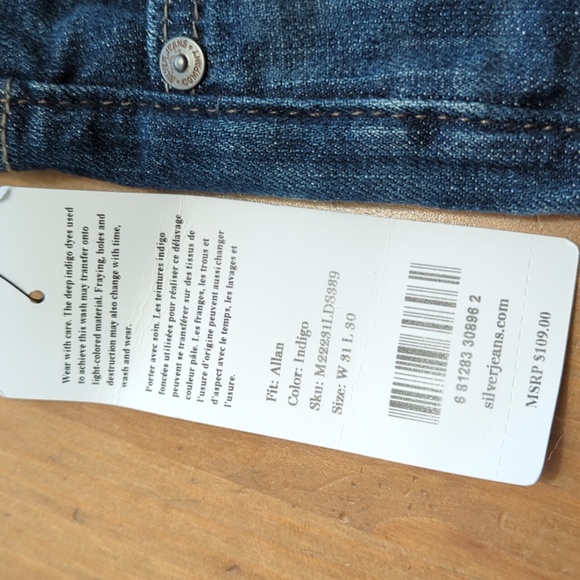 NWT Mens Silver jeans. - Picture 5 of 6